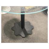 Pedestal Table 29" x 36" - Glass Top / Metal Base