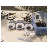 Lot of (1 Tote Bin) A/V Cables, Dimmer Switches (assorted)