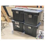 Lot of (4) Plastic File Boxes