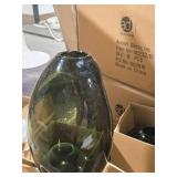 Lot of (2) Vases / Display Décor 12" x 6" (Smoky Green)