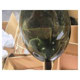 Lot of (2) Vases / Display Décor 12" x 6" (Smoky Green)