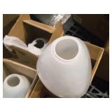 Lot of (4) Vases / Display Décor 12" x 6" (White)