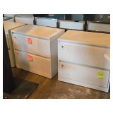 Lot of (2) Metal Filing Cabinets 2-drawer 30" x 18" x 28" with Keys