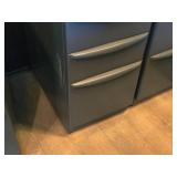 Lot of (2) Metal Rolling File Cabinets - 2 drawer and 3-drawer 15" x 24" x 28-1/2"