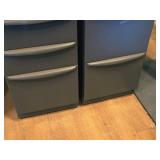 Lot of (2) Metal Rolling File Cabinets - 2 drawer and 3-drawer 15" x 24" x 28-1/2"