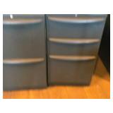 Lot of (2) Metal Rolling File Cabinets - 2 drawer and 3-drawer 15" x 24" x 28-1/2"