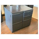 Lot of (2) Metal Rolling File Cabinets - 2 drawer and 3-drawer 15" x 24" x 28-1/2"