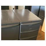 Lot of (2) Metal Rolling File Cabinets - 2 drawer and 3-drawer 15" x 24" x 28-1/2"