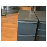 Lot of (2) Metal Rolling File Cabinets - 2 drawer and 3-drawer 15" x 24" x 28-1/2"