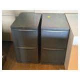 Lot of (2) Metal Rolling File Cabinets 2-drawer 15" x 24" x 28-1/2"