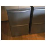 Lot of (2) Metal Rolling File Cabinets 2-drawer 15" x 24" x 28-1/2"
