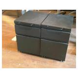 Lot of (2) Metal Rolling File Cabinets 2-drawer 14-1/2" x 19" x 21-1/2"