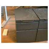 Lot of (2) Metal Rolling File Cabinets 2-drawer 14-1/2" x 19" x 21-1/2"