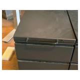 Lot of (2) Metal Rolling File Cabinets 2-drawer 14-1/2" x 19" x 21-1/2"