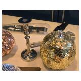 Lot of (1 Box) Halloween Décor - Pumpkins, Candlstick, Wrench, Knive Sheath