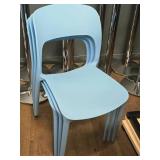 Lot of (3) Plastic Chairs (Light Blue)