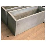 Lot of (2) Cement Planter Boxes 27 1/2" x 10" x 12"