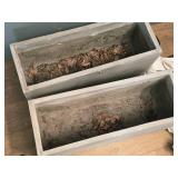 Lot of (2) Cement Planter Boxes 27 1/2" x 10" x 12"