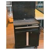 Husky® Rolling Tool Box with Peg Board Back and Built-In 125V/15A Power Cord with USB Ports 2-door/1-drawer