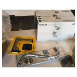 Lot of (4) Shower Accessories - Glacier Bay S-Style Shower Arm Brushed Nickel, Tooletries Razor Tile + Shower Mirror, Kohler Kallan Bath/Shower Set