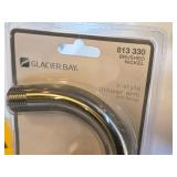 Lot of (4) Shower Accessories - Glacier Bay S-Style Shower Arm Brushed Nickel, Tooletries Razor Tile + Shower Mirror, Kohler Kallan Bath/Shower Set