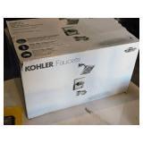 Lot of (4) Shower Accessories - Glacier Bay S-Style Shower Arm Brushed Nickel, Tooletries Razor Tile + Shower Mirror, Kohler Kallan Bath/Shower Set