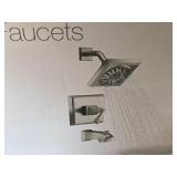 Lot of (4) Shower Accessories - Glacier Bay S-Style Shower Arm Brushed Nickel, Tooletries Razor Tile + Shower Mirror, Kohler Kallan Bath/Shower Set