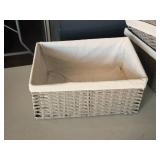 Lot of (10) Wicker Basket with Cloth Liner 11" x 15" x 6 1/2"