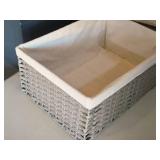 Lot of (10) Wicker Basket with Cloth Liner 11" x 15" x 6 1/2"