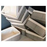 Lot of (10) Wicker Basket with Cloth Liner 11" x 15" x 6 1/2"