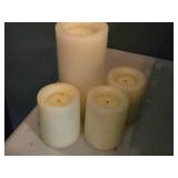 Lot of (4) 2xD Battery-Powered Flameless Candles - 8" (x1), 4" (x3)