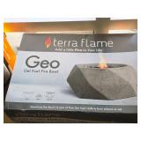 Geo Terra Flame Stonecast Fire Bowl (in original box) with (7) Cans of Fire Gel