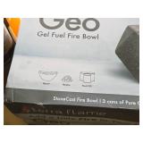 Geo Terra Flame Stonecast Fire Bowl (in original box) with (7) Cans of Fire Gel