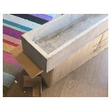 Lot of (2) Plaster/Cement Planter Boxes 31 1/2" x 7" x 4"