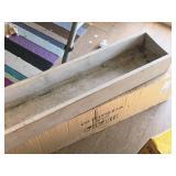 Lot of (2) Plaster/Cement Planter Boxes 31 1/2" x 7" x 4"