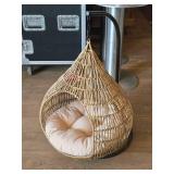 Hanging Cat Bed | Wicker with Pad