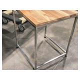 Wood Top Side Table 17" x 17" x 21 1/2"
