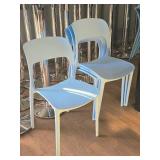 Lot of (4) Plastic Chairs (Light Blue)