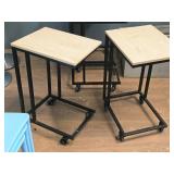 Lot of (2) Rolling Display Tables 14" x 18" x 27"
