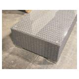 Glass Top / Wicker Outdoor Patio Coffee Table 43" x 24" x 12"