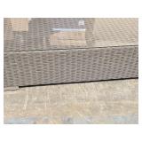 Glass Top / Wicker Outdoor Patio Coffee Table 43" x 24" x 12"