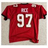 Simeon Rice Buccaneers Signed Custom NFL Jersey XL (Beckett)