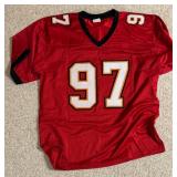Simeon Rice Buccaneers Signed Custom NFL Jersey XL (Beckett)