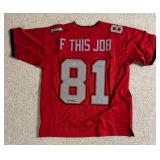 Antonio Brown "F This Job" Buccaneers Signed Custom NFL Jersey XL (Beckett)