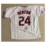 Whitey Herzog Cardinals Signed Custom MLB Jersey XL (JSA)