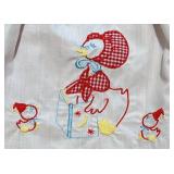Little Tots Origin Red Gingham Dress with Duck Embroidery and Pair of Ceramic Duck Figurines