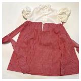 Little Tots Origin Red Gingham Dress with Duck Embroidery and Pair of Ceramic Duck Figurines