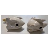 Little Tots Origin Red Gingham Dress with Duck Embroidery and Pair of Ceramic Duck Figurines