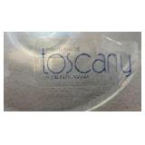 Toscany Hand-Made Etched Glass Decanter with Stopper and 4 Wine Glasses Set