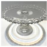 Set of 4 Vintage Glass Serving Plates and Pedestal Cake Stands